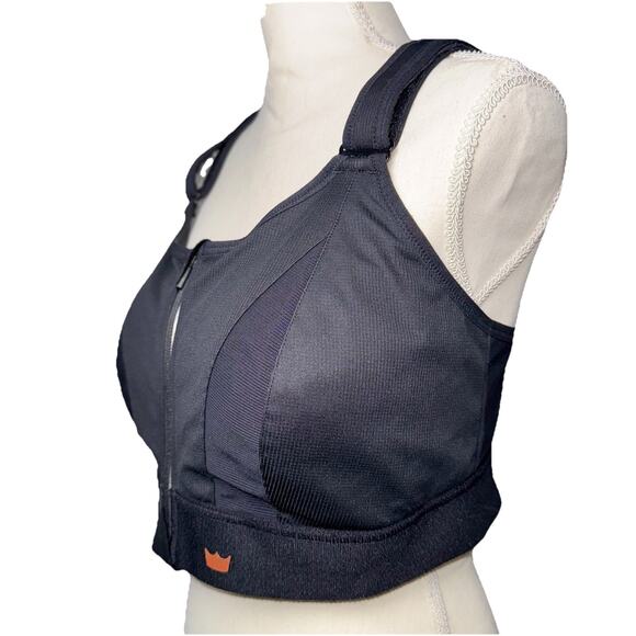 SheFit 3Luxe Ultimate Sports Bra Black Zip Front Adjustable Convert High Impact - Picture 2 of 16